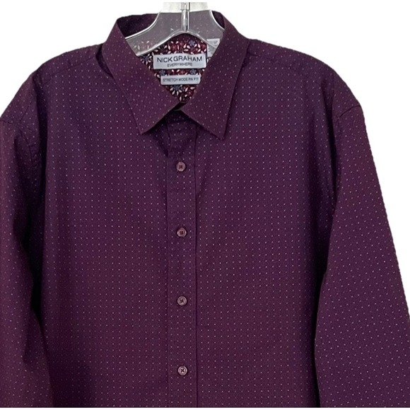 Nick Graham Everywhere Mens Shirt 17-17.5 XL Long Stretch Modern Fit Long Sleeve - Picture 1 of 10